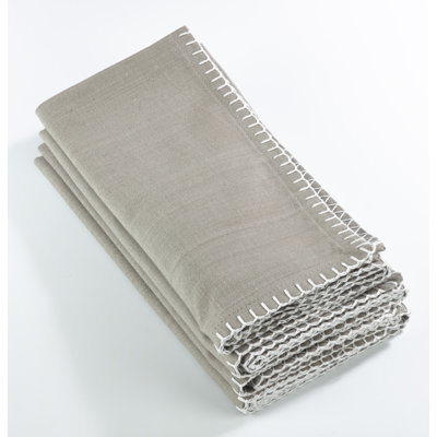 Ivara Whip Stitched Design 20" Cotton Napkin