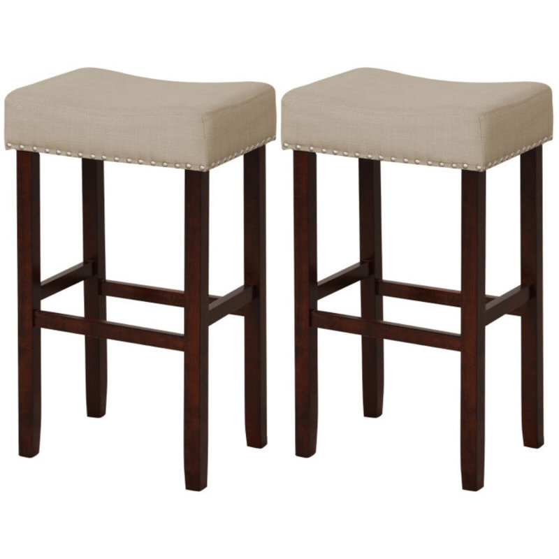Ensemble de 2 tabourets de bar avec coussins de siège incurvés, Tabouret de bar (siège d'une hauteur de 29,5 po)