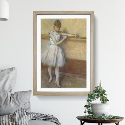 Ballet Ballerina Dancer at the Bar by Edgar Degas - Picture Frame Painting