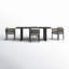 Ensemble de table de salle à manger d'extérieur en aluminium 7 pièces avec corde grise et coussins Écosse-104596856
