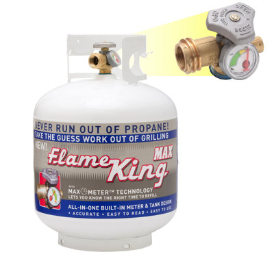 Flame King 20LB EMPTY Steel Propane Tank LP Cylinder,  OPD Valve & Built-in Gauge for Grills & BBQs
