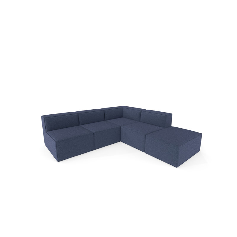 Canapé modulaire en L 97,2 "avec méridienne avec méridienne - canapé modulaire de 5 pièces, sans assemblage requis | Comprend une unité d'angle, trois accoudoirs et un repose-pieds