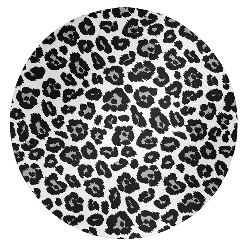 Animal Print Indoor Rug, Round 5'