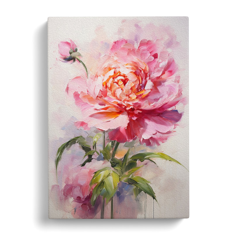 Peony Flower Gestural No.3 - Print, 76cm H x 50cm W x 3cm D