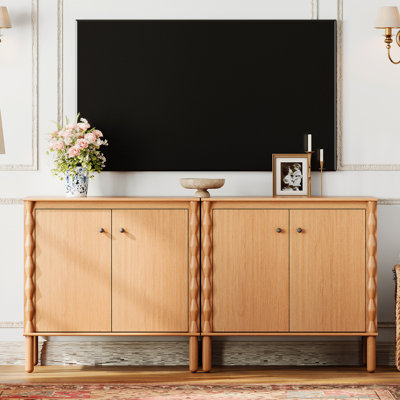 Meuble télé avec 4 portes pour le salon, noyer