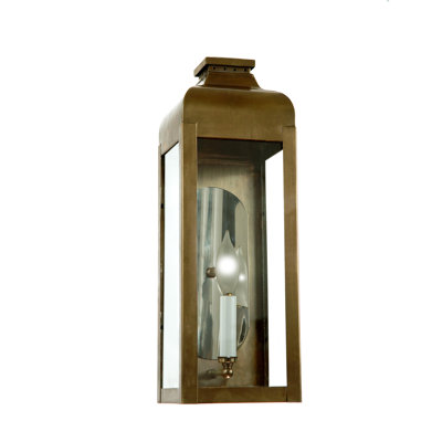 Lanterne murale d'extérieur en verre antique H 18,5 po