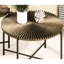 Radial Pattern Coffee And End Tables - Waterproof , Cover, Black Metal Legs, Distressed Cylindrical, Dark Walnut, For Interiors & Table With , Functional Home Decor
