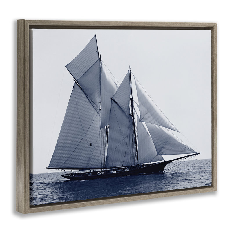 Art mural sur toile flottant Serene Sea, décoré par Stellar Design Studio, H 25 po x l 31 po, Cadre flottant orme Montalcino