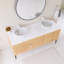60" Freestanding Double Bathroom Vanity With White Ceramic Basin