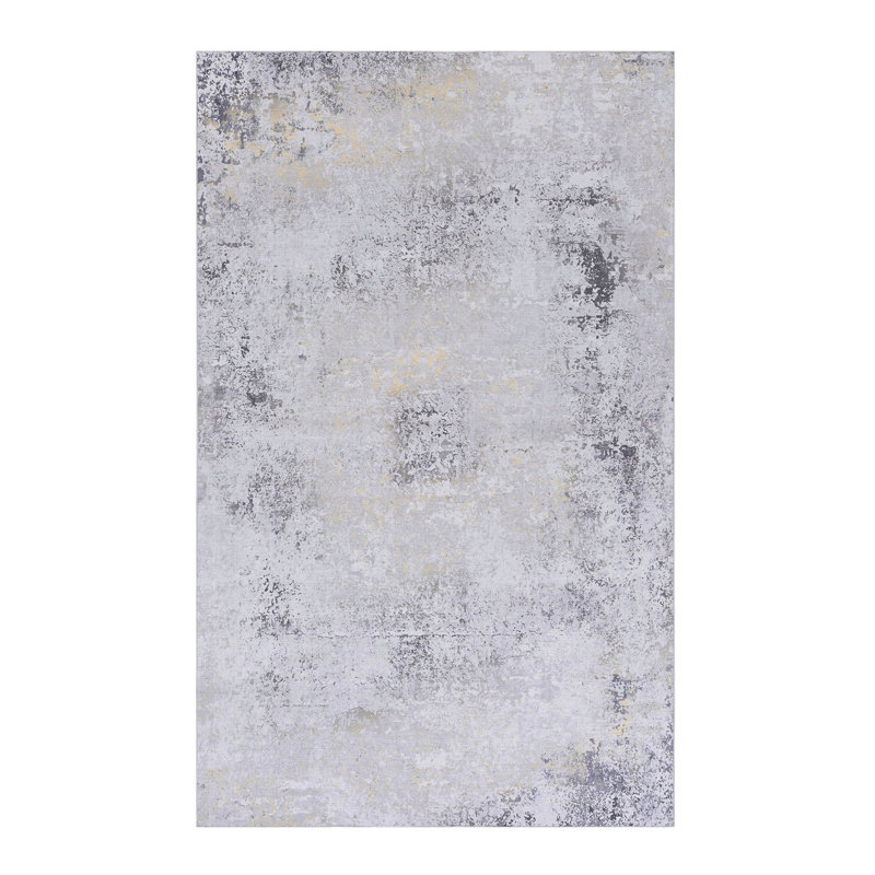 Gold Washable Rug 8X10 Area Rug (Gray+Gold, 8' X 10'), Rectangle 10' x 8'