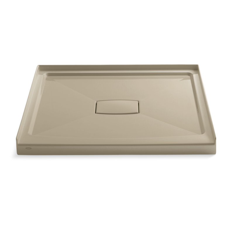 Archer 42" x 42" Single Threshold Shower Base with Drain Cover, Mexican Sand