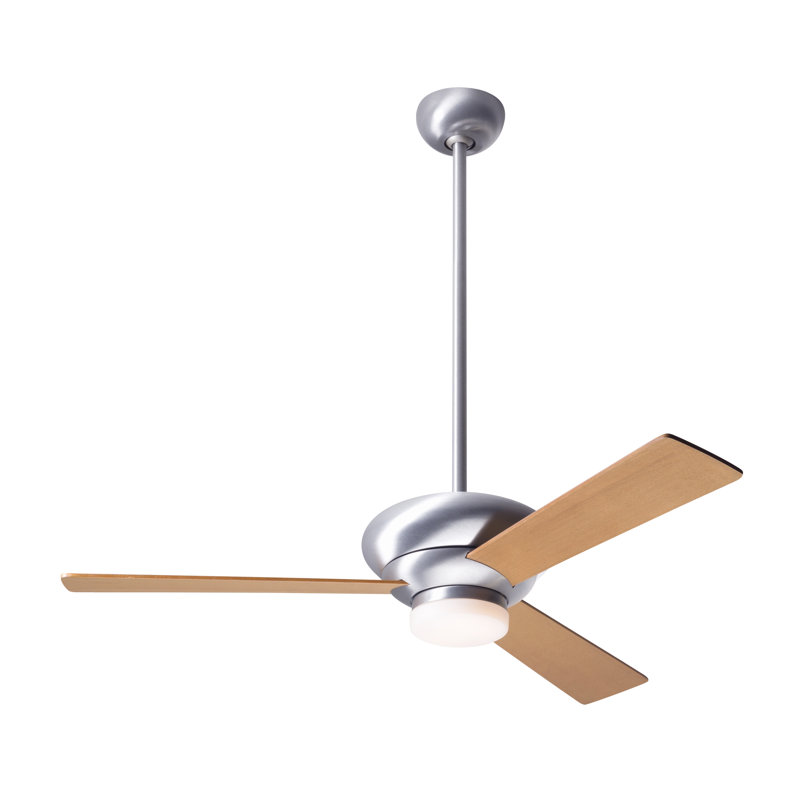 Altus 42'' Ceiling Fan with LED Lights, Brushed Aluminum, Maple, Wall Control with Remote Handset (2-wire)