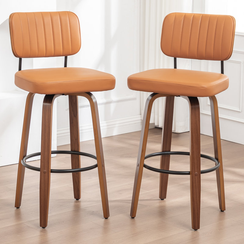 Swivel Bar Stool, Orange, Counter Stool (66.8cm Seat Height)
