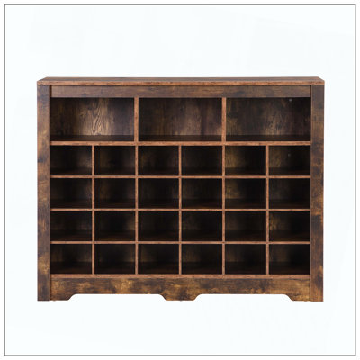 Sleek Design 24 Shoe Cubby Console, Modern Shoe Cabinet With Curved Base, Versatile Sideboard With High-Quality For Hallway, Bedroom, Living Room