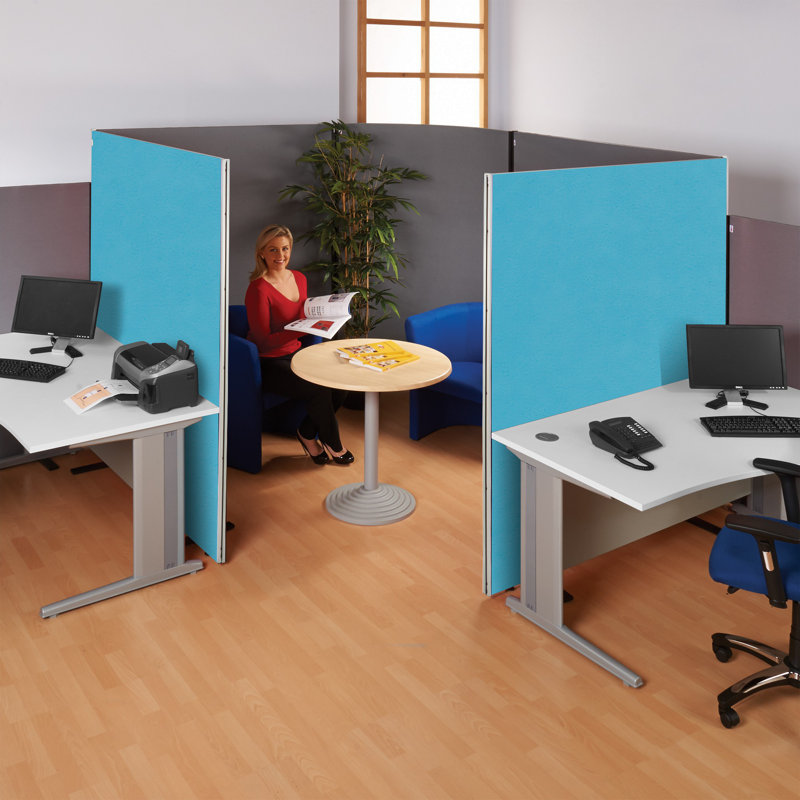 Wood Partition, 122.5cm H x 90cm W x 3cm D, Cyan