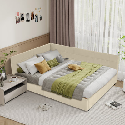 Modern Queen Size Storage Upholstered Tufted Bed Frame,sofa Bed Frame With Comfortable Backrest And Armrests by Latitude Run