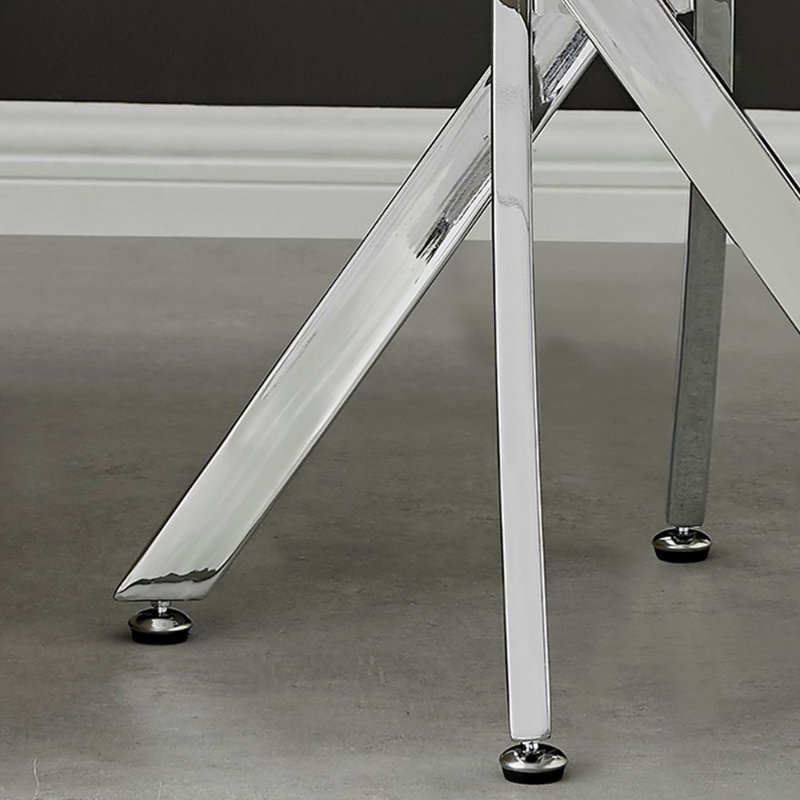 Rantoul Modern Contemporary Glass and Round Small Side Table - Sofa Side Table, Chrome