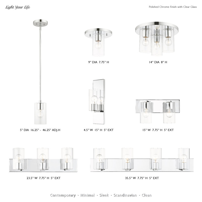 Mollie 1 - Light Single Pendant, Polished Chrome