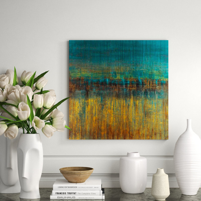 Peacock Shimmer Print by Chelsea Art Studio, 24" H x 24" W x 1.5" D, Plexi