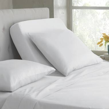 400 Thread Count Sateen 10-Inch Fitted Sheet (Twin): White