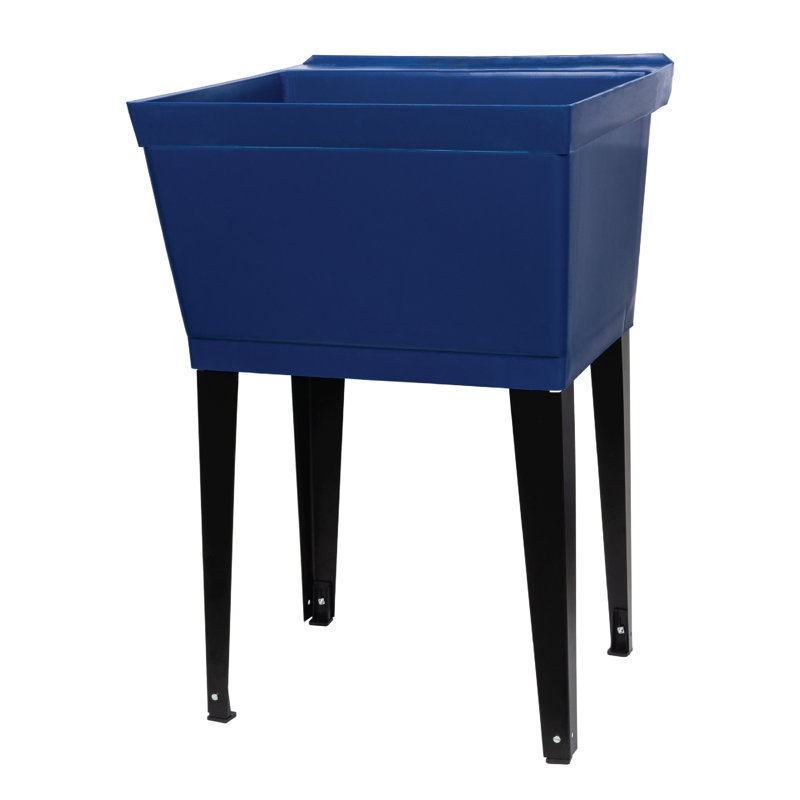 22.88'' L x 23.5'' W Freestanding Laundry Sink, Blue