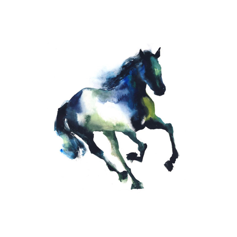 Équitation dansée III par Emma Brooks - impression, Extérieur, H 40 po x l 40 po x P 1,5 po