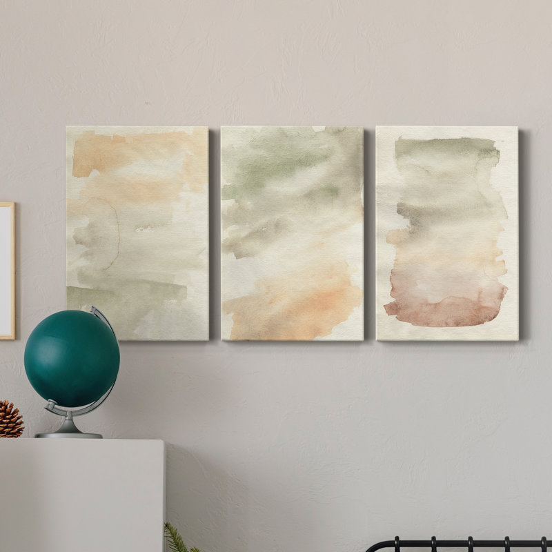 «Pastel Gradation I», ensemble de 3 toiles tendues, H 12 po x l 8 po x P 1 po