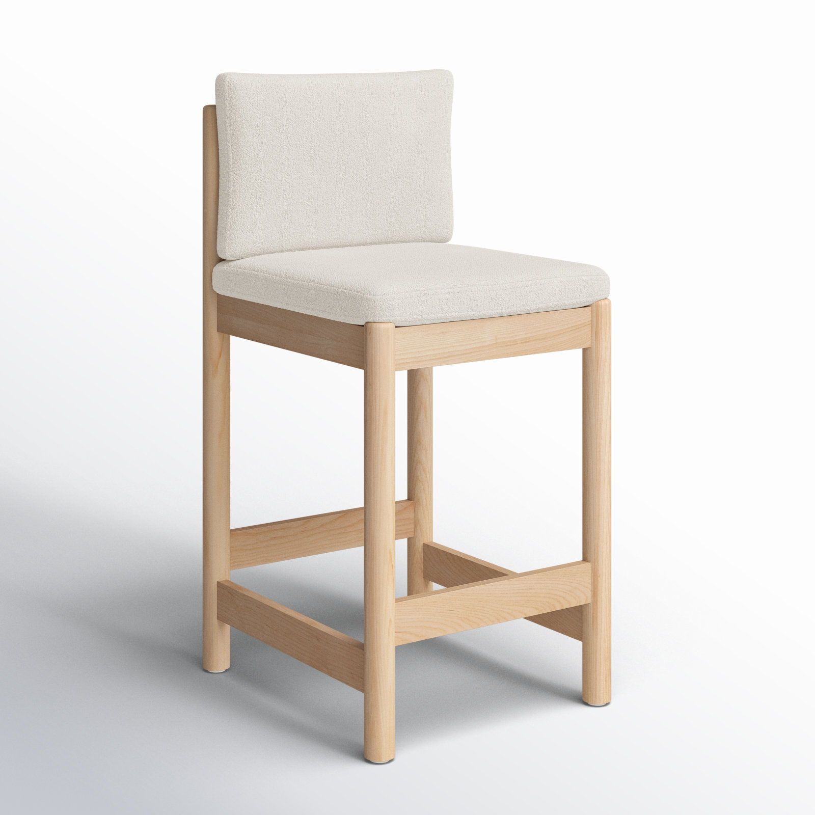 Carisa Boucle Counter Stool, Cream