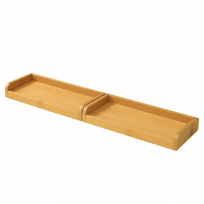 Magnetic Bamboo Kitchen Stove Shelf Organizer, Wide Spice Rack for Flat Top Stove & Kitchen Storage