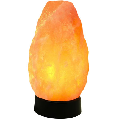 Lampe à sel Himalayan Glow ETL certifiée USB avec base en plastique, 4-5 po, orange