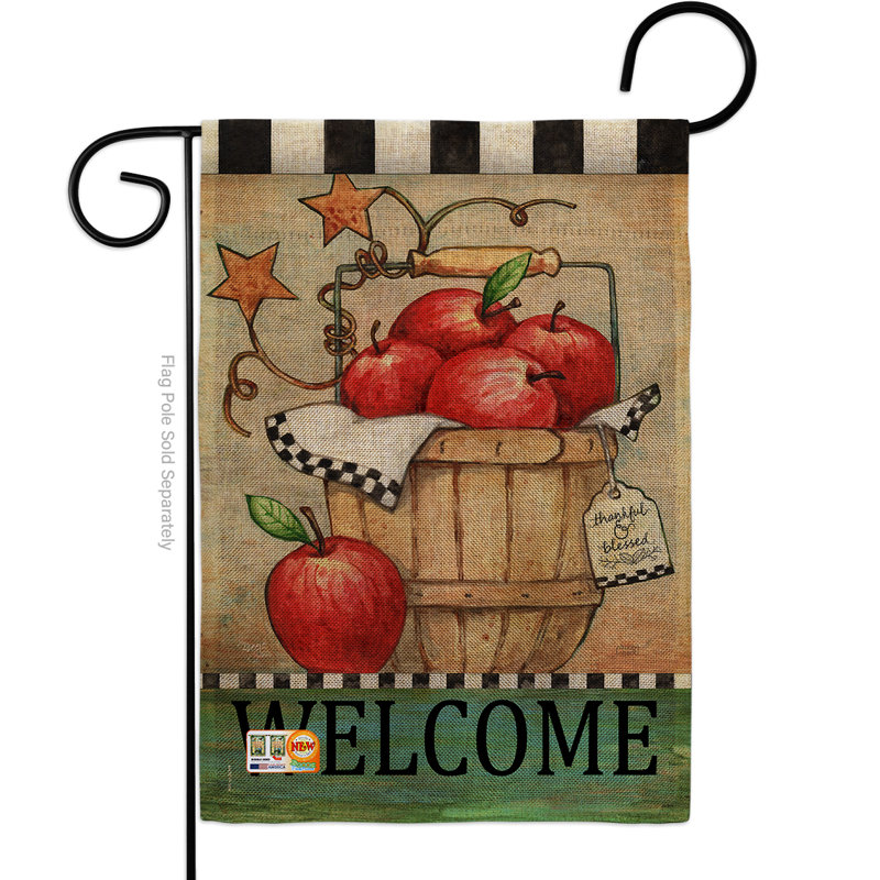 Les fruits de nourriture pour le panier d’impression en toile jute de 2 côtés 18,5 x 13 po drapeau de jardin