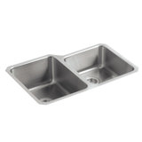 Undertone® 31-1/2" L x 20-7/8" W x 9-1/2" Under-Mount Large/Medium Double-Bowl Kitchen Sink