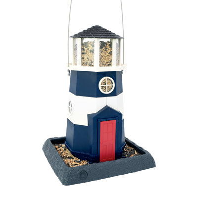 LARGE NAUTICAL NAVY LIGHTHOUSE BIRDFEEDER