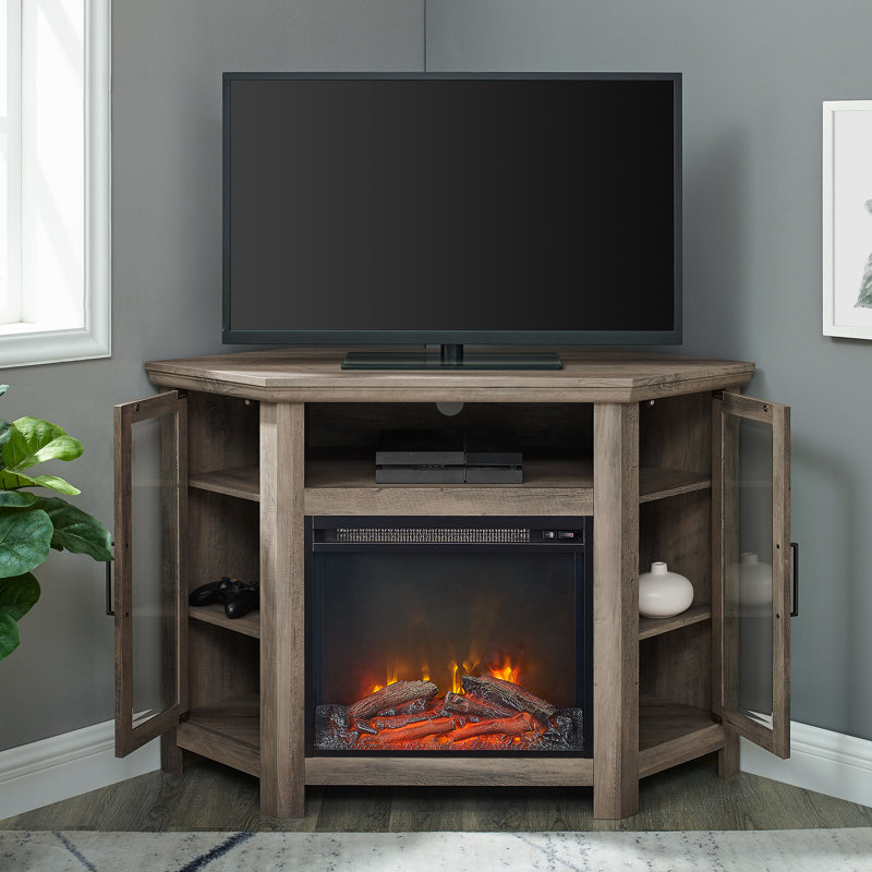 Orchard Park TV Stand Fireplace for TVs up to 55" Fireplace, Grey Wash
