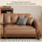 94.49"Brown Genuine Leather Sofa-481866376