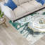 Tapis blanc lavable Bouquet de fleurs II, tissé à la machine, douceur avec envers antidérapant