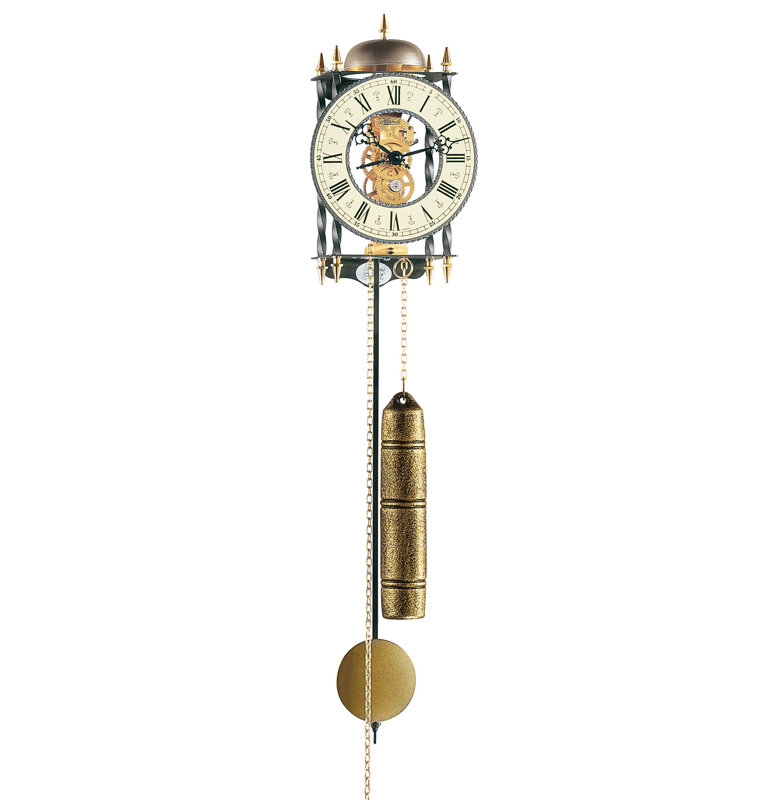 Tyrol Metal Wall Clock, Gold Gray