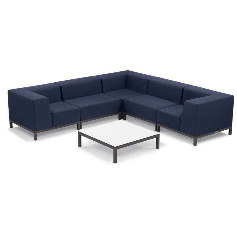 Ensemble de conversation modulaire 6 pièces avec coussins Sunbrella Koral, Non