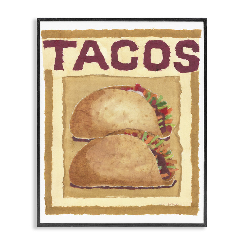 Duo de tacos traditionnels par Nancy Overton, Giclée encadrée noir minuit, H 14 po x l 11 po