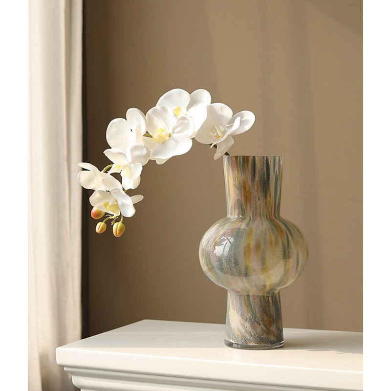 Gradient Swirl Hand Blown Glass Vase