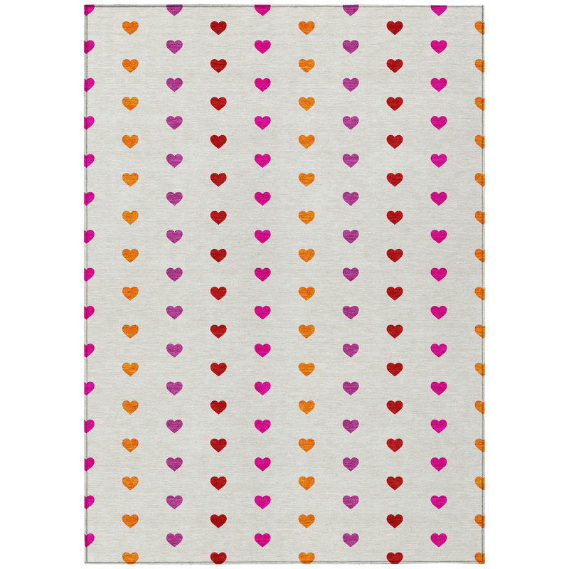 Machine Washable Indoor/Outdoor Chantille ACN2510 Kids Rug, Rectangle 8' x 10', Ivory
