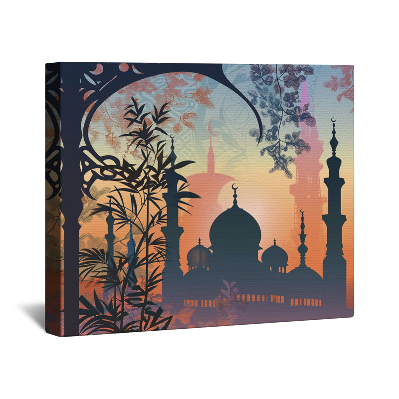 Mosquée sur toile tendue avec châssis - Architecture, décoration murale, 16 po x 20 po