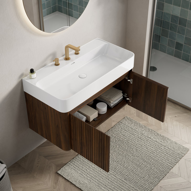 Modern Vanities(Must include both Vanity Cabinet  and Sink), 24 Wood Bath, 35.43