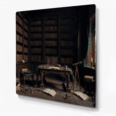 Halloween Dark academia aesthetics Gray Metal Wall Art