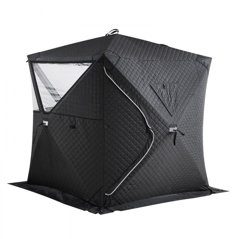 Outdoor Sauna Tent Pro, Portable Steam & Dry Sauna for 4 Persons, Heavy-Duty Oxford Cloth & Carbon Steel, Easy Setup for Camping, Backyard, or Home Gym,Easy Setup(Black)