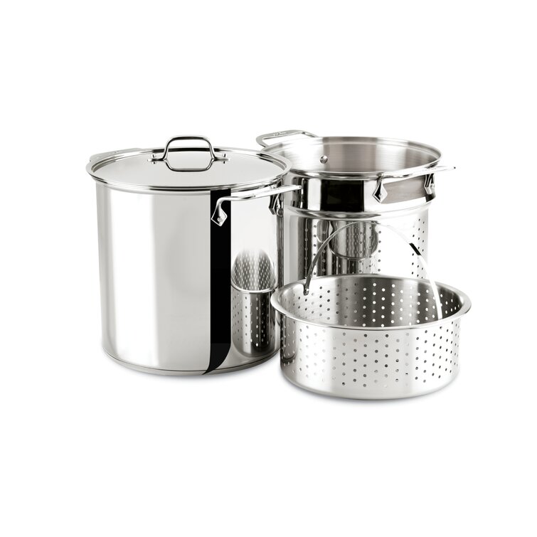 All Clad Stainless Steel 3 Qt 8.5 Steamer Insert Pot Pan Cookware PA21
