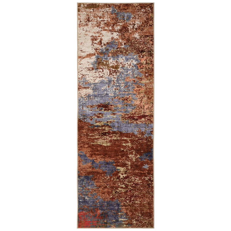 Modern Abstract Machine Washable Non-Slip Rug, Non-Shedding Contemporary Accent Rugs, Low Pile Indoor Carpet for Living Room, Bedroom