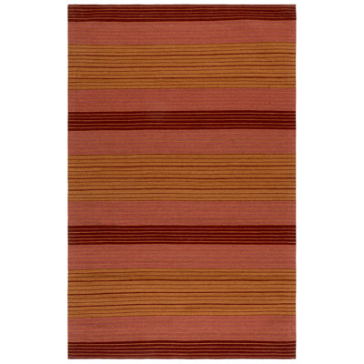 Cruz Hand Loomed Wool/Cotton Striped Rug in Orange