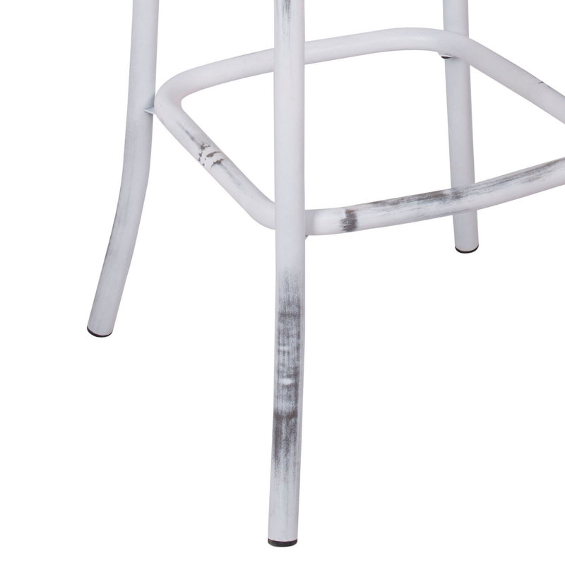 Veale Yahir Armless Bar Stool, White