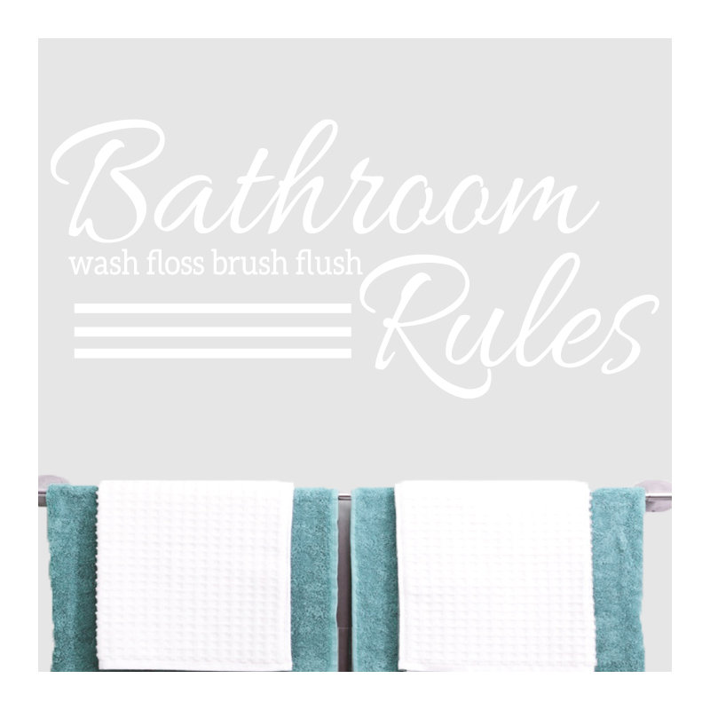 Décalcomanie murale règles de salle de bain, Blanc